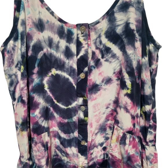 Eight Sixty Tie Dye Peplum Cami Tank Top Sz Small - Picture 5 of 12